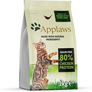 Applaws Complete Natuurlijke Graanvrije Kip met Extra Lam Droge Kattenvoeding voor Volwassen Katten - 2 kg Hersluitbare Zak