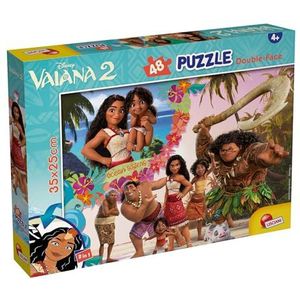 Lisciani - DISNEY puzzel - VAIANA MaxiPlus - 48 stukjes dubbelzijdige puzzel voor kinderen vanaf 4 jaar - Kleurplaat - 25x35 cm - Creatieve activiteit - Educatief spel - Cadeau voor meisje of jongen