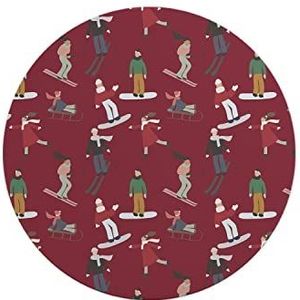 Questo Casa, Ronde digitaal bedrukte muismat, antislip onderkant, voor kantoor en thuis, diameter: 22 cm