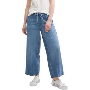 TOM TAILOR Dames Jeans Culotte, 10112 - Clean Light Stone Blue Denim, 33W / 28L