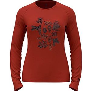 Odlo Dames Merino 200 shirt met lange mouwen, ketchup