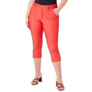 KAFFE Dames Capri Pants Below Knie, Length, Slim Fit Regular Taille Band, Vurig Rood, 42