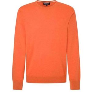 Hackett London Heren Katoen Kasjmier Crew Knitwear, Oranje (Mandarijn Oranje), L