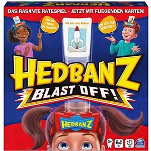 Spin Master Games - Hedbanz - Blast Off, familie-raadspel met vliegende kaarten - voor 2 teams of 4 en meer spelers vanaf 6 jaar (Duitse versie)