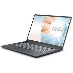MSI Modern A11MU-1045XFR Intel® Core™ i3 i3-1115G4 Laptop 39,6 cm (15.6") Full HD 8 GB DDR4-SDRAM 512 GB SSD Wi-Fi 6 (802.11ax) Grijs