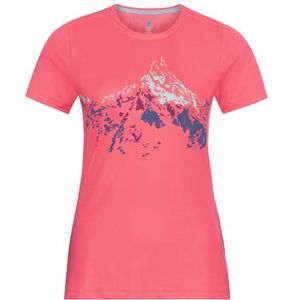 ODLO Dames F-Dry Print T-Shirt, Paradise Roze - Grafisch Ss22, XS