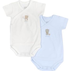 Chicco Set van twee body's met korte mouwen, uniseks, Lichtblauw, 3 Maanden