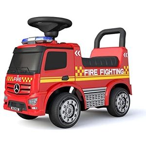 Tachan Mercedes brandweer-loopwagen, met geluiden en muziek, onder de stoel voor het opbergen van nachten, rubberen banden, anti-valsysteem, tot 25 kg, rood (711T00648)
