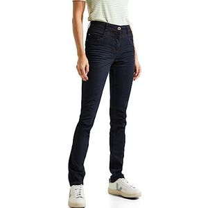 Cecil Jeansbroek Slim en High, Blauw Zwart Washed, 34W x 34L