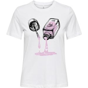 ONLY Onlhenny Life Reg S/S Top Box JRS, wit, L