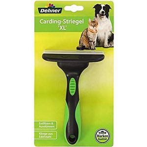 Dehner 4035267 Uitdunschaar voor honden en katten, professionele kaarding XL 'currykam, kunststof/roestvrij staal, XL