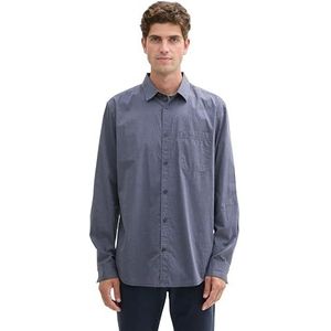 TOM TAILOR heren overhemd, 36686 - Navy Grey Chambray Dobby, XXL