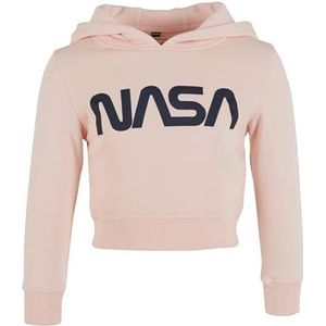 Mister Tee Kids NASA Cropped Hoody, meisjes capuchontrui in roze, maat 110/116 – 158/164, roze, 134 cm