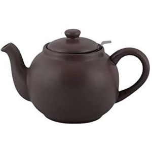 PLINT Simple & Stylish Ceramic Teapot, Globe Teapot with Stainless Steel Strainer, Ceramic Teapot for 3-5 Cups, 900 ml Ceramic Teapot, Flowering Tea Pot, TeaPot for Blooming Tea, Modern Black