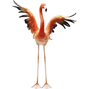 Kare 63948 Design Deco figuur Flamingo Road Fly 66cm, grote decoratieve figuur Flamingo, dierenfiguur roze, decoratief object flamingo vliegend, (H/B/D) 66x50x28cm