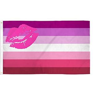 LGBT Lesbian Pride Vlag lippenstift 150x90cm - LGBT Vlag 90 x 150 cm - Vlaggen - AZ VLAG