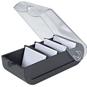 Exacompta - Ref. 5341423D – 1 Learning Box Bunnybox A7 – afmetingen 25 x 13,2 x 8,5 cm – kleur Office zwart/kristal – capaciteit tot 900 kaarten in A7-formaat