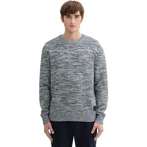 TOM TAILOR Denim heren trui, 36855 - Navy Sea Foam Mouline, M