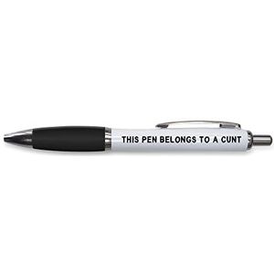 Grappige nieuwigheid Push Pen Gift | Balpennen | Deze pen behoort tot A C | Grappige grap Stationair | ZWART PP138