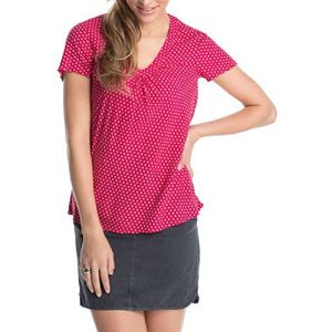 ESPRIT Dames Regular Fit blouse met grafische bloemenprint 064EE1F003, roze (Fuchsia 671), 40