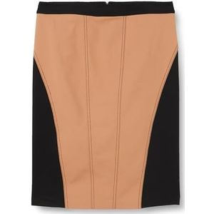 ETRA TRICOTTINA Stretchrok met stofsteek Scuba, L2Z_hazelnoot/zwart, 40 NL