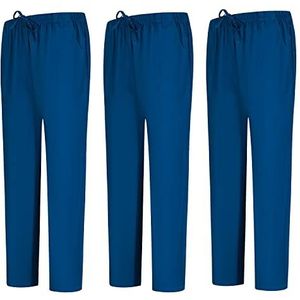 MISEMIYA - 3-delige set sanitaire broeken unisex - gezondheidsuniform medische uniformen werkbroek, marineblauw 68, S