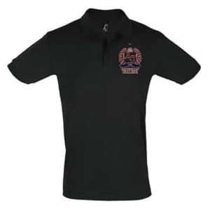 AMERICAN COLLEGE USA Uniseks poloshirt voor jongens en meisjes, zwart, 12 Jaar