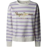 Pepe Jeans - Sweater - All-Over Strepen - Glanzend Logo - 70% Katoen