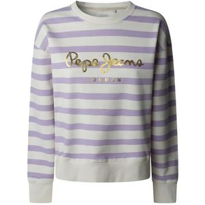 Pepe Jeans - Sweater - All-Over Strepen - Glanzend Logo - 70% Katoen