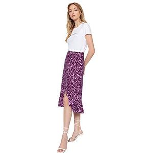 Trendyol Vrouw Midi A-lijn Regular fit geweven rok, paars,S, Paars, S