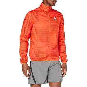 Odlo Heren Jacket Light Aop Jacket, Mandarijnrood - Aura Orange, S