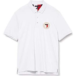 Tommy Hilfiger Heren Crest Chest Slim Polo Shirt, Wit, XS