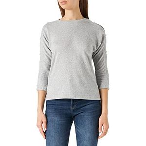 ONLY Dames ONLZELDA 3/4 Pearl TOP JRS T-shirt, Light Grey Melange, XS