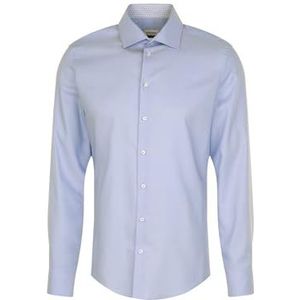 Seidensticker Zakelijk overhemd voor heren, shaped fit, strijkvrij, kent-kraag, lange mouwen, 100% katoen, lichtblauw, 46