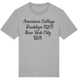 AMERICAN COLLEGE USA Grijs T-shirt voor heren, maat L, casual, Grijs, L