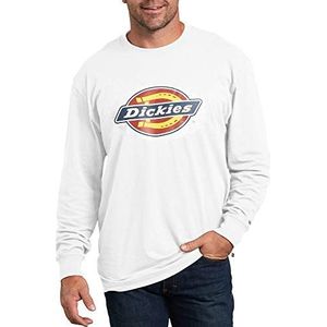 Dickies Mannen lange mouw Regular Fit Logo Tee T-Shirt - wit - M