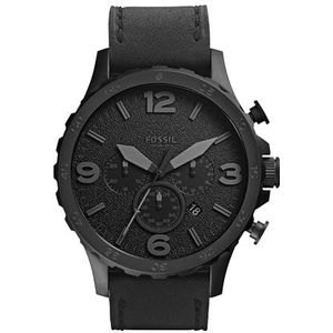 Fossil Nate Chronograph Black Leather Watch