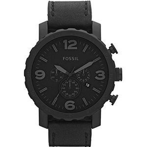 Fossil Nate Chronograph Black Leather Watch