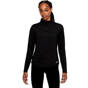 Nike W Nk One Tf Std LS Half Zip Long Shirt voor dames, zwart/wit, XS