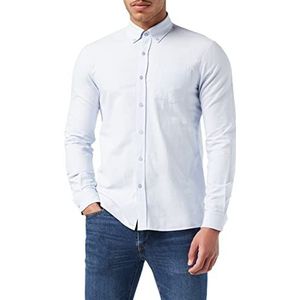 FM London Herenshirt met lange mouwen | Comfortabel herenshirt ideaal voor formele en vrijetijdskleding | veelzijdig, stijlvol, regular fit, Lichtblauw, L