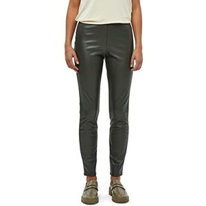 Peppercorn Dames Linette PU Leggings, Beluga Green, S, Beluga Groen, S slank
