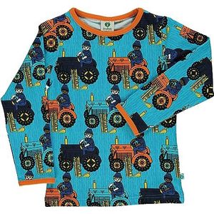 T-shirt LS. Tractor, blue atoll, 86 cm