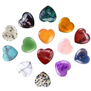 RICKMASK 15 stuks hartstenen, hartvormig kristal, hart, edelsteen, hart, handvleier, steen, hart, geluksbrenger, kristalstenen, hart, steen, decoratie voor decoratie, kunsthandwerk