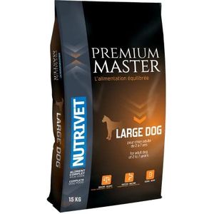 NUTRIVET - Premium Master Large Dog – droogvoer voor volwassen honden met normale activiteit – kip en rijst – 15 kg