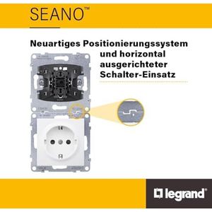 LEGRAND, SEANO telefoonaansluitdozen RJ11, inzetstuk, universeel inzetbaar voor het aansluiten van telefoonapparaten, 765054
