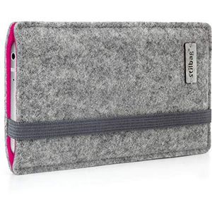 stilbag Vilten tas 'Finn' voor Sony Xperia M5 - Kleur: lichtgrijs/roze