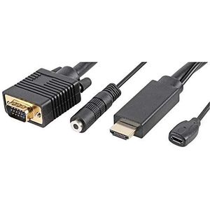 HDMI naar VGA Converter Lead, 2m Zwart