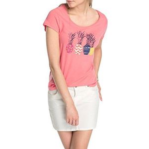 ESPRIT Dames T-shirt met pailletten, meerkleurig (Pale Watermeloen 653), XS