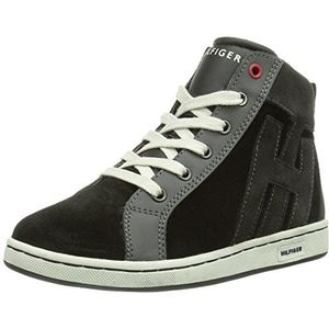 Tommy Hilfiger FB56817973 hoge sneakers voor jongens, Zwart Zwart Magneet 990, 41 EU