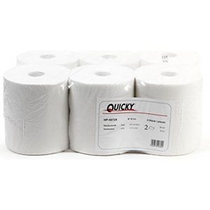 Quicky HP-99724 handdoekrol, 2-laags, 20 cm, wit (6-pack)